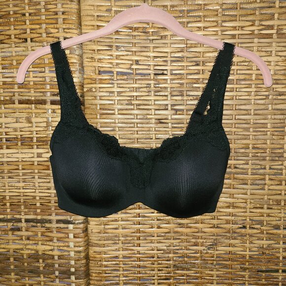Le Mystere Bra 32D Black Full Fit Underwire Lightly Padded Lace Tisha 965 - Picture 1 of 5